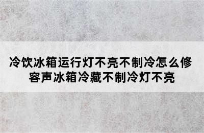 冷饮冰箱运行灯不亮不制冷怎么修 容声冰箱冷藏不制冷灯不亮